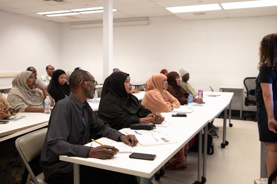 Adult students in a class at the English Learning Center