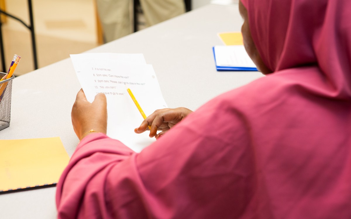 Khadija, a student at the English Learning Center