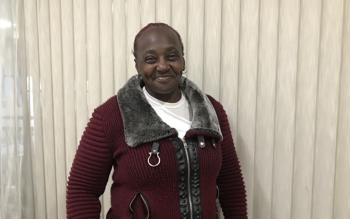 Sheila, a guest at the emergency shelter